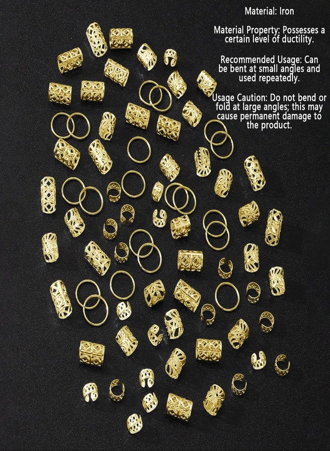 Snmzlc 86 Pcs Serpentine shaped gold hair braids dreadlock hair beads Non-Piercing Ear Clip hair jewelry for braids accessories for Women Men Hair AccessoriesUS364 (gold) - Image 3